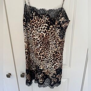 Victoria's Secret Leopard Print Chemise with Black Lace